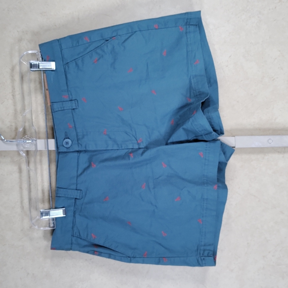 H199 Magellan Aegan Blue Happy Camper Shorts 10 NWT